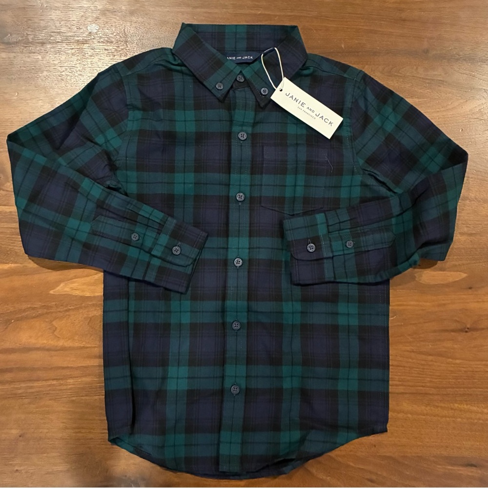 NWT- Janie and Jack Tartan Flannel Shirt - Picture 2 of 4